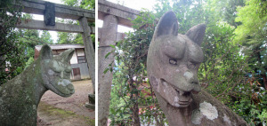 野巻椋神社のオオカミ狛犬