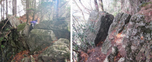 割れた岩